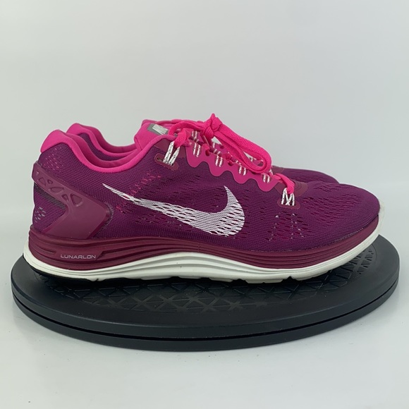 Nike Lunarglide 5 Pink/White Athletic Running Shoes 599395-616 Women's Size 7 - Picture 4 of 12